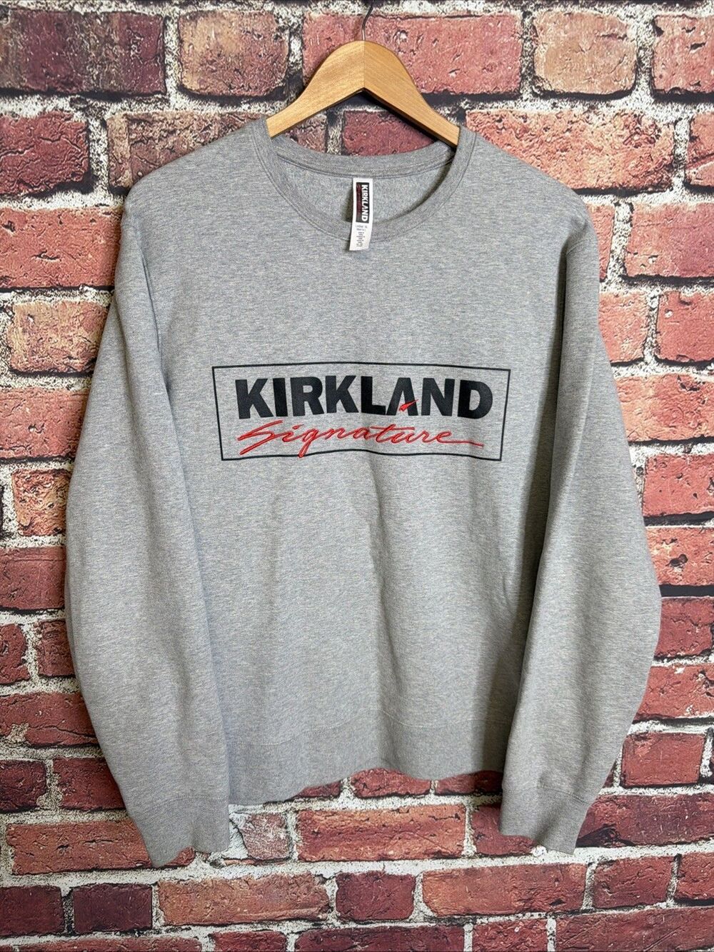 Kirkland Signature Logo Unisex Cotton Fleece Crewneck Sweatshirt Costco Mens L